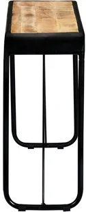 vidaXL Stolik konsola, 140x35x76 cm, lite surowe drewno mango - Konsole i sekretarzyki - miniaturka - grafika 4