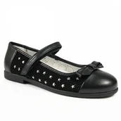 Buty dla dziewczynek - Wojtyłko Baleriny dziecięce Wojtyłko 5BA50321C czarne 5BA50321C - miniaturka - grafika 1