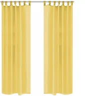 Zasłony - vidaXL Zasłony z woalu, 2 sztuki, 140x175 cm, kolor żółty - miniaturka - grafika 1