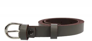 MASSIMO (PL) Pasek Damski Skórzany Gładki MASSIMO (PL) 20 mm SZARY Wąski - Paski - miniaturka - grafika 2