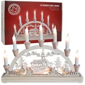 Pozostałe oświetlenie - The Benross Christmas Workshop The benross Christmas Workshop łuk świecznik, drewno ,10 świece LED, na baterie 70780 - miniaturka - grafika 1