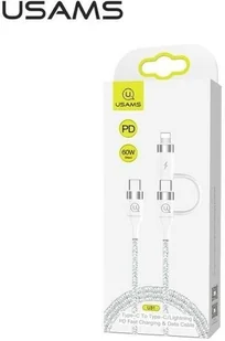 USAMS Kabel pleciony U31 USB-C na USB-C /lightning 60W PD Fast Charge biały/white SJ403USB02 (US-SJ403) - Kable USB - miniaturka - grafika 2