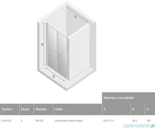 NEW TRENDY New Soleo Black drzwi wnękowe dwuskrzydłowe 70x195 cm przejrzyste D-0213A | - Akcesoria do armatury i ceramiki - miniaturka - grafika 2
