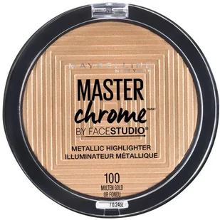 Maybelline Master Chrome Metallic Highlighter rozświetlacz w kamieniu 100 Molten Gold 6,7g - Rozświetlacze do twarzy i ciała - miniaturka - grafika 2
