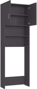 vidaXL Szafka na pralkę, szara, 64x25,5x190 cm, płyta wiórowa - Szafki łazienkowe - miniaturka - grafika 7