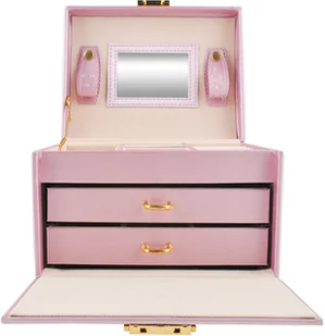 Iso Trade Kuferek na biżuterię, różowy - Kosmetyczki, organizery i kuferki - miniaturka - grafika 8
