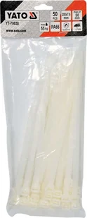 Yato OPASKI PLASTIKOWE 200X7,6 50SZT BIAŁE - Inne mocowania - miniaturka - grafika 3