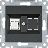 Gniazdka elektryczne - Hager LUMINA-INTENSE-PASSION-Gniazdo-komputerowe-pojedyncze-RJ45-kat5e-UTP-czarny WL2113 - miniaturka - grafika 1