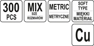 Yato 300 SZT PODKŁADEK MIEDZIANYCH MIĘKKICH MIX YT-06872 YATO YT-06872 - Narzędzia warsztatowe - miniaturka - grafika 4