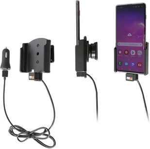 Brodit AB Uchwyt do Samsung Galaxy S10+ z wbudowanym kablem USB oraz ładowarką samochodową 721116 - Uchwyty samochodowe do telefonów - miniaturka - grafika 2