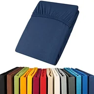 Prześcieradła - aqua-textil prześcieradło z gumką Viana, bawełna, kolor: pomarańczowy 90x200/100x200 cm, granatowy, 140x200 do 160x200 cm 11871 - miniaturka - grafika 1