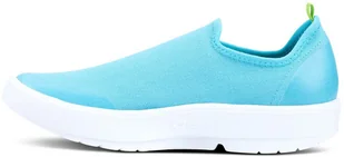 Oofos Buty regeneracyjne OOmg eeZee LOW White/Teal - Klapki i japonki męskie - miniaturka - grafika 3