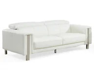 Sofy i kanapy - Vente-Unique Sofa 3-osobowa z materiału skóropodobnego MAROUA - Biały - miniaturka - grafika 1