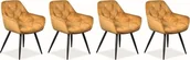 Krzesła - Signal Zestaw krzeseł CHERRY VELVET 4 szt curry ZESTAW-CHERRYVCCU-4SZT - miniaturka - grafika 1