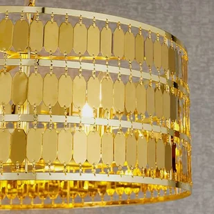 Endon LAMPA wisząca ELDORA 90299 Endon okrągła OPRAWA metalowa modernistyczny ZWIS na łańcuchu złoty 90299 - Lampy sufitowe - miniaturka - grafika 3