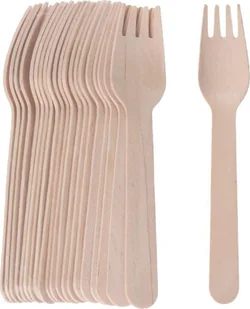 Emako Zestaw drewnianych widelców drewno brzozowe 20 sztuk w komplecie B07QJSRXDH - Szczypce do grilla - miniaturka - grafika 2