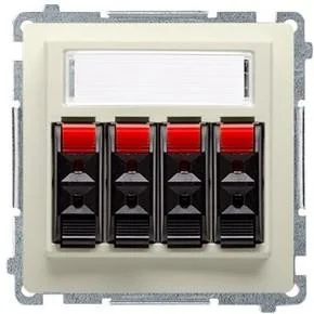 Kontakt Simon Gniazdo głośnikowe 4-krotne beżowe BMGL34.01/12 - Gniazdka elektryczne - miniaturka - grafika 2