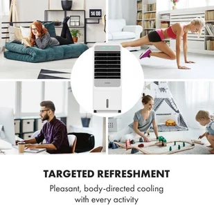 Wentylator Klarstein Townhouse, wentylator/chłodnica powietrza, 7 l, 110 W, pilot zdalnego sterowania, 2x pakiet lodowy, biały ACO4-TownhouseWH - Wentylatory - miniaturka - grafika 3