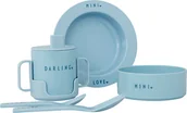 Zestawy naczyń dla dzieci - Design Letters Naczynia dziecięce Mini Favourite błękitne 5 el. 20103025LIGHTBLUE - miniaturka - grafika 1