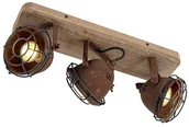 Lampy sufitowe - QAZQA Industrialny spot regulowany rdza drewno 3-źródła światła - Gina - miniaturka - grafika 1