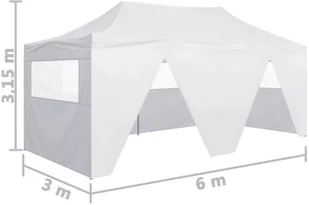 vidaXL Profesjonalny, składany namiot imprezowy, 4 ściany, 3x6 m, stal - Pawilony ogrodowe - miniaturka - grafika 20