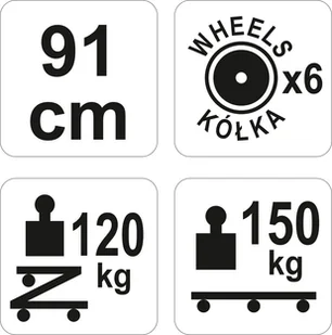 Yato Leżanka warsztatowa YT-08802 2w1 - Wciągarki - miniaturka - grafika 7