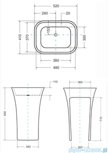 Besco Assos Glam 41x52x85 UMD-A-WOS - Umywalki - miniaturka - grafika 2