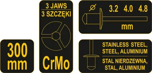 VOREL NITOWNICA DŹWIGNIOWA 3,2 4,8MM 70201 70201 - Nitownice - miniaturka - grafika 4