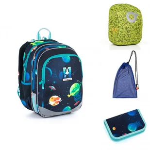 Topgal Plecak z rakietą i wzorem kosmosu do 1-4 klasy ELLY 21015 B - Plecaki szkolne i tornistry - miniaturka - grafika 2