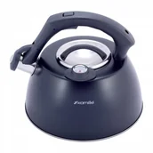 Czajniki na gaz - Kamille Stalowy czarny czajnik z gwizdkiem i termometrem 3,0L 1077A - miniaturka - grafika 1