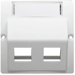 Kontakt Simon SIMON SIMON BMGKS2P.01/11 | Pokrywa gniazd teleinformatycznych na Keystone skośna podwójna z polem opisowym. Montaż na łapki l BMGKS2P.01/11 - Gniazdka elektryczne - miniaturka - grafika 2