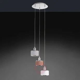 Wofi Lampa wisząca Chiara 3-pkt. chromowa/biała/brązowa - Lampy sufitowe - miniaturka - grafika 3