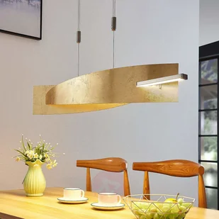 Lampenwelt COM Lampa wisząca LED Marija, pionowa osłona, złota - Lampy sufitowe - miniaturka - grafika 3