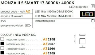 Azzardo Plafon Monza II S SMART 17 4000K AZ3259) AZ3259 - Systemy inteligentnych domów - miniaturka - grafika 4
