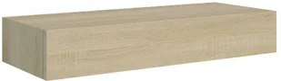 VidaXL Lumarko Półka ścienna z szufladą, kolor dębu, 60 x 23,5 x 10 cm, MDF 330261 VidaXL - Półki do salonu - miniaturka - grafika 2