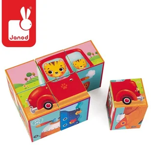 Janod Duże klocki Pojazdy 6 elementów Kubkid, - Klocki - miniaturka - grafika 5