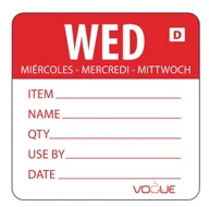 Opakowania gastronomiczne - Vogue Naklejka "środa" rozpuszczalna | czerwona | 250 szt. GH353 - miniaturka - grafika 1