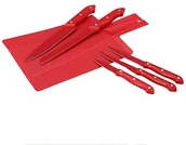 Noże kuchenne - QUINIUS BeConnect! Zestawy Renberg Milky  ze stali szlachetnej, czerwone, 8.75 cm, 12.5 cm, 12.5 cm, 20 cm Y Tabla de picar. RB-2598-RD - miniaturka - grafika 1