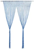Zasłony - vidaXL Zasłona z makramy, niebieska, 140 x 240 cm, bawełna - miniaturka - grafika 1