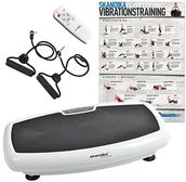 Platformy wibracyjne - skandika Skandika 600 profesjonalna platforma wibracyjna 1091, dołączony pilot na podczerwień, cichy silnik, 20 poziom prędkości, duża powierzchnia do ćwiczeń z powłoką antypoślizgową, biały, standard 1091 - miniaturka - grafika 1