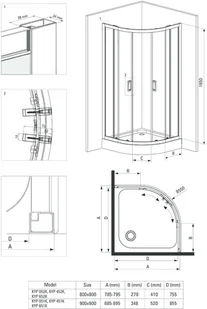 Deante Funkia 90 cm kabina kwadratowa DEA-2294-0 - Kabiny prysznicowe - miniaturka - grafika 2