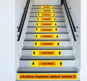 Systemy ekspozycyjne i znaki informacyjne - Z każdym stopniem spalasz kalorie - 11 naklejek na schody ES083 - miniaturka - grafika 1