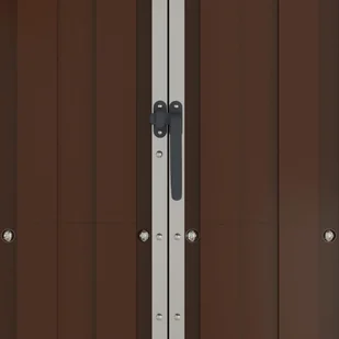 vidaXL Szopa ogrodowa, brązowa, 107,5x46x183 cm, stal galwanizowana 46304 - Altany ogrodowe - miniaturka - grafika 3