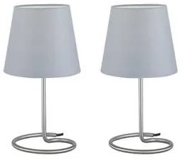 Trio RL Twin R50272042 lampka stołowa biurkowa 2x40W E14 nikiel mat / szary - Lampy stojące - miniaturka - grafika 2