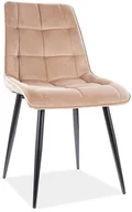 Krzesła - Signal MEBLE KRZESŁO CHIC VELVET SALON/SYPIALNIA/BIURO NOWOCZESNY CZARNY/ BEŻ BLUVEL 28 CHICVCBE - miniaturka - grafika 1