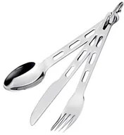 Kuchnia turystyczne i akcesoria - GSI Outdoor 3-częściowy zestaw sztućców, ze stali nierdzewnej, 61003 61003_Edelstahl - miniaturka - grafika 1