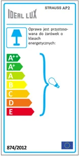 Ideal Lux Lampa Ścienna Strauss Ap2 140599 Średnica Wys. 23,0 - Lampy ścienne - miniaturka - grafika 3