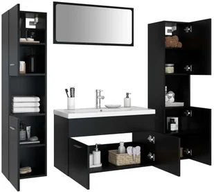 VidaXL Lumarko Zestaw mebli łazienkowych, czarny, płyta wiórowa! 3071694 VidaXL - Meble łazienkowe - miniaturka - grafika 50