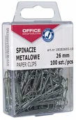 Spinacze i klipsy do papieru - Office products OFFICE PRODUCTS Spinacze metalowe 26mm, w pudełku, 100szt., srebrne 18082665-19 - miniaturka - grafika 1