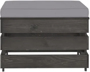 vidaXL Modułowy stołek z poduszką impregnowane na szaro drewno 3068133 - Pufy i podnóżki - miniaturka - grafika 3